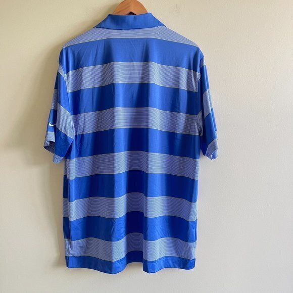 Nike Golf Ultra Stripe Performance Stretch Dri Fit Polo Top‎ Blue Mens Size XL - Picture 5 of 5